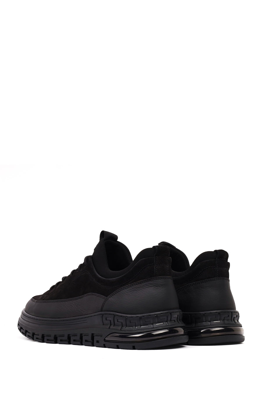 Male Black Lace-Up Nubuck Leather Sneaker