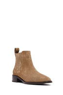 Woman Mink Suede Leather Chelsea Boots | Derimod