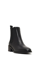 Woman Black Leather Chelsea Boots | Derimod