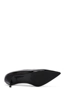 Women's Black Thin Heeled Leather Stiletto | Derimod