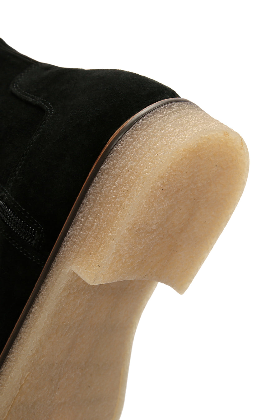 Men's Black Zippered Suede Leather Casual Boots