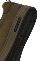 Male Khaki Lace-up Nubuck Leather Sneaker | Derimod