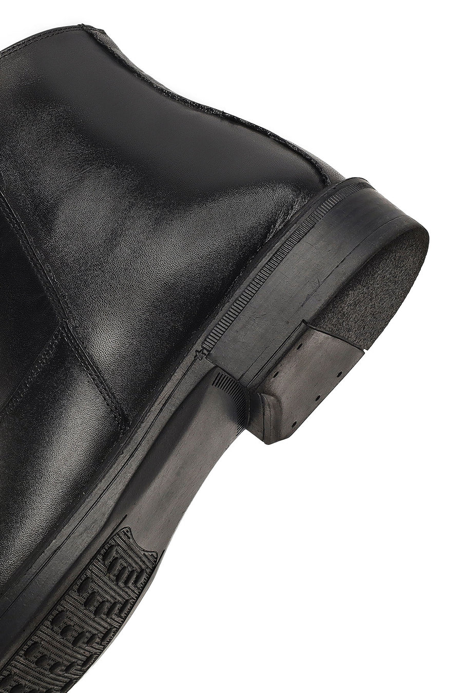 Men's Black Zippered Leather Casual Boots