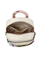 Women's Beige Hologram Patterned Backpack | Derimod