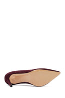 Woman Burgundy Thin-Heeled Suede Stiletto | Derimod