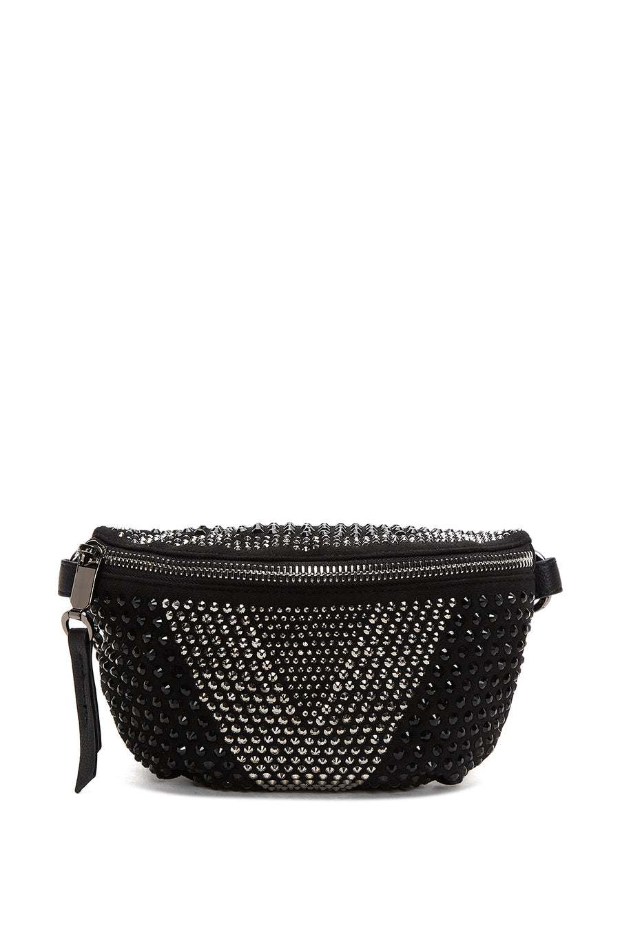 Women's Black Long Strap Stone Cross Bag