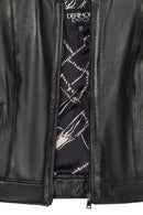 Adela Woman Black Short Leather Jacket | Derimod