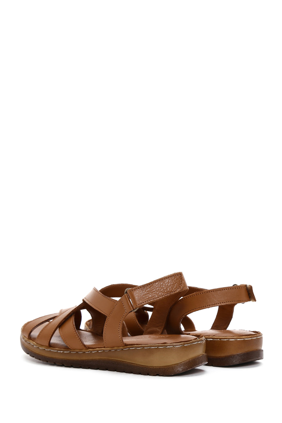 Kadın Taba Deri Comfort Sandalet