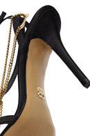 Woman Black Ankle-Strap Buckled High Thin-Heel Sandal | Derimod