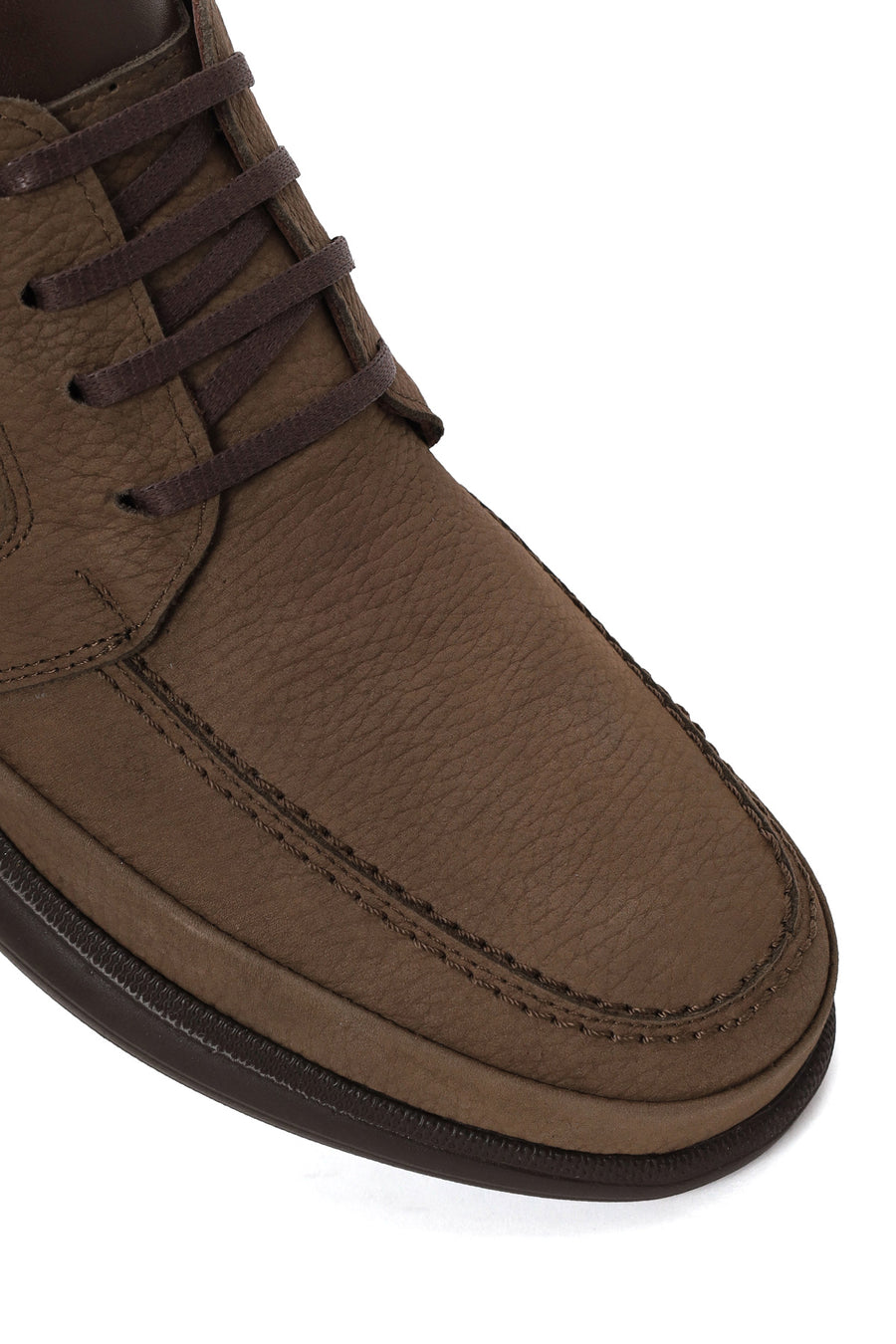 Male Beige Lace-up Thick-soled Nubuck Leather Boots