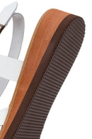 Woman White Ankle-Strap Buckled Leather Bodrum Sandal | Derimod
