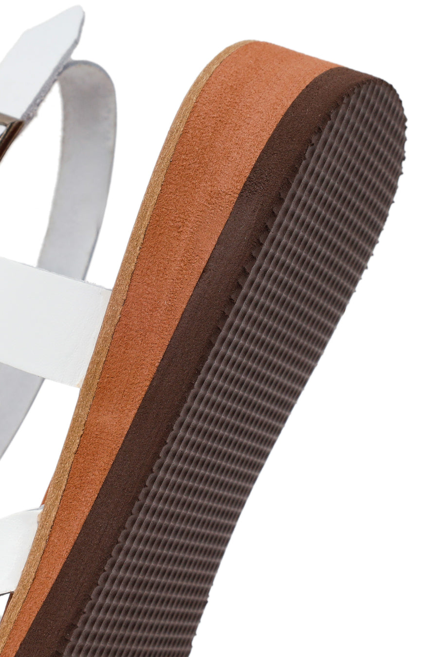 Woman White Ankle-Strap Buckled Leather Bodrum Sandal