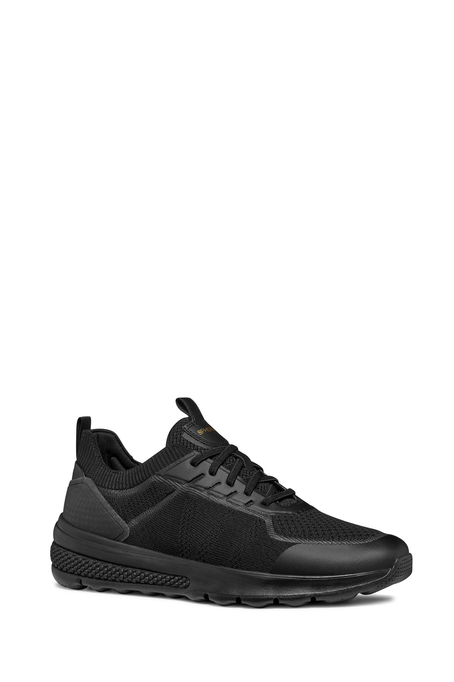 Geox Men's Black Spherica Lace-up Leather Sneaker