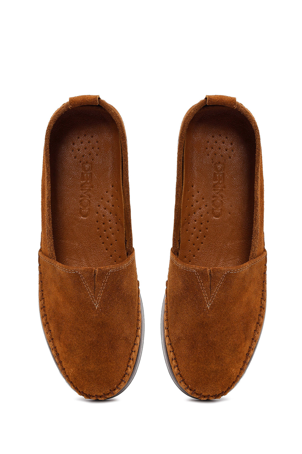 Kadın Taba Kalın Tabanlı Süet Deri Konfor Loafer