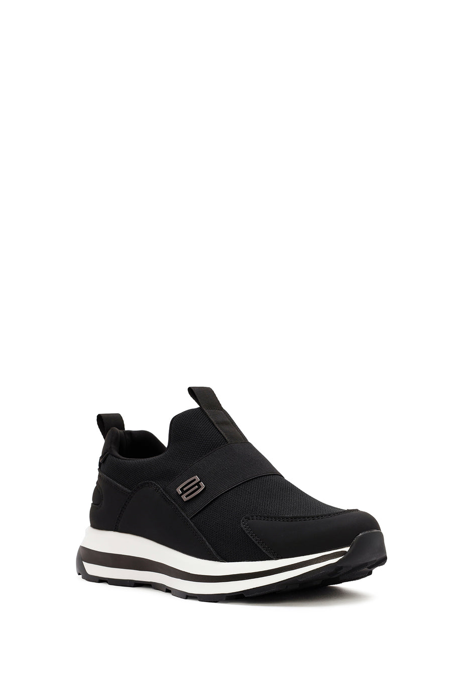 Erkek Siyah Kalın Tabanlı Kumaş Sneaker