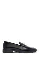 Kadın Siyah Tokalı Deri Maskülen Loafer | Derimod