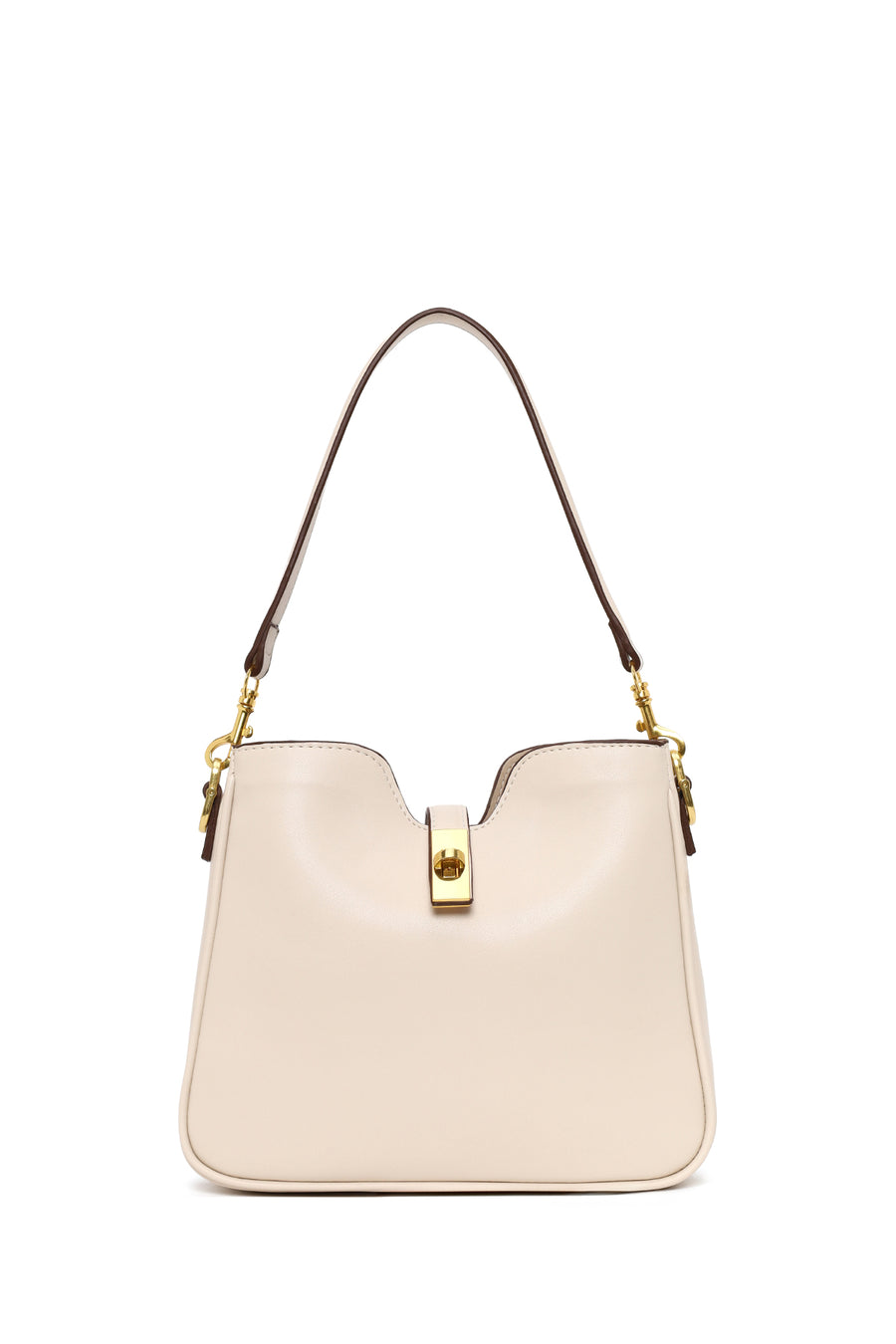 Woman Cream Long-Strap Shoulder Bag