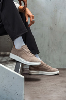 Male Beige Lace-Up Suede Leather Sneaker | Derimod