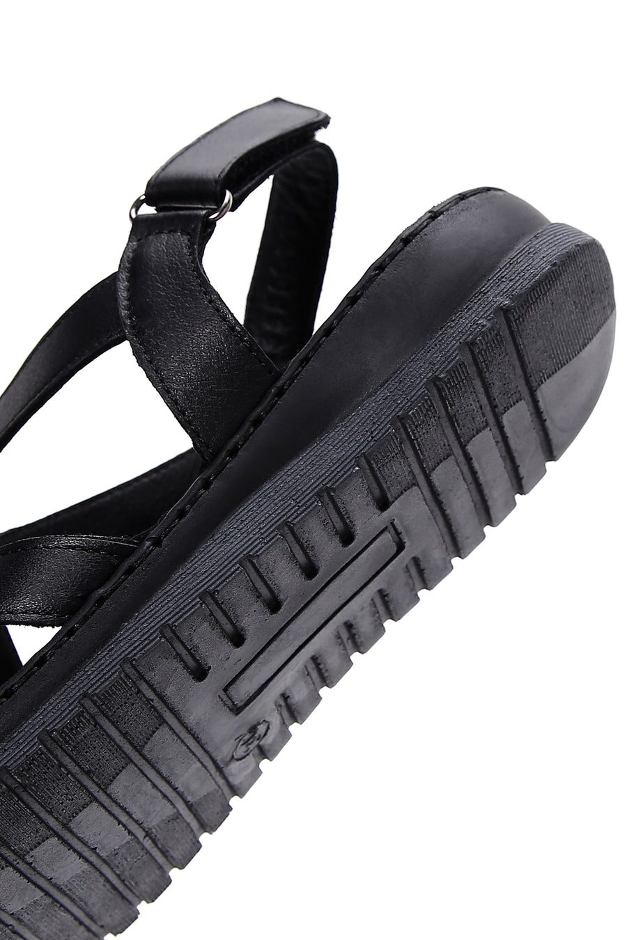 Kadın Siyah Deri Comfort Sandalet