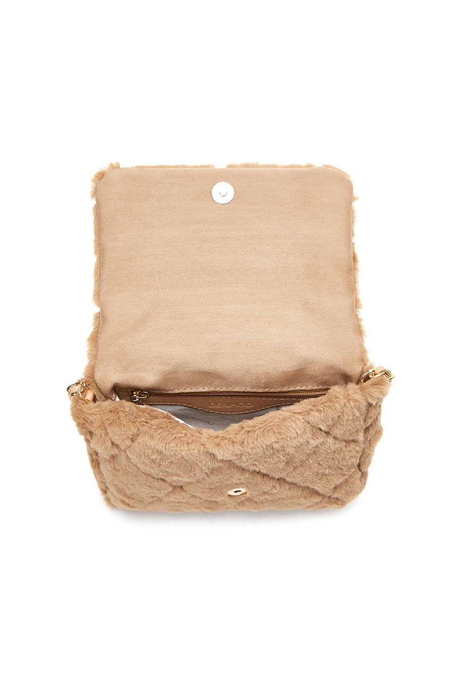 Kadın Camel Peluş Omuz Çantası