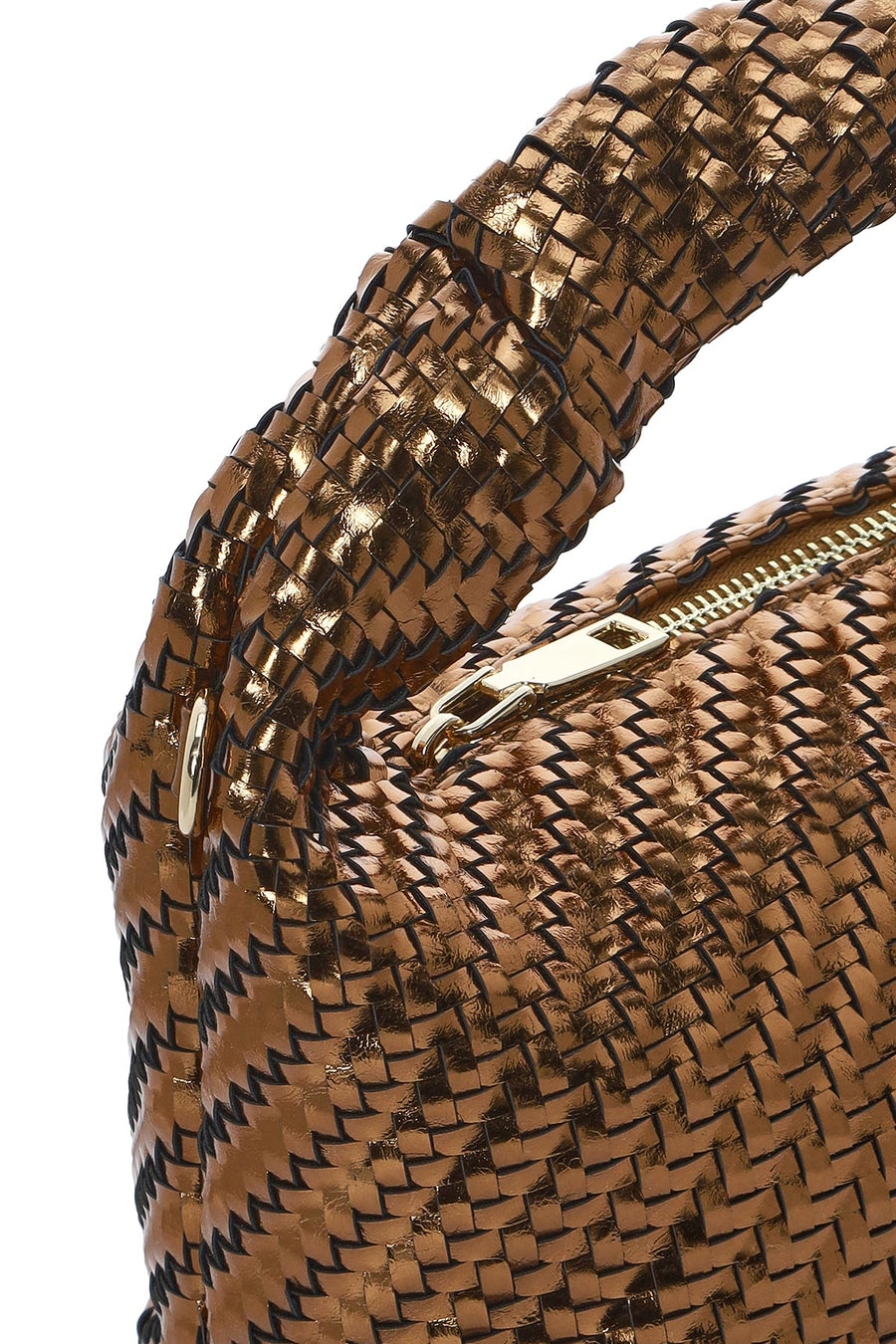 Women's Brown Long Strap Braided Mini Handbag