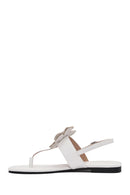 Women's Cream Flower Detailed Flip Flop Sandals | Derimod