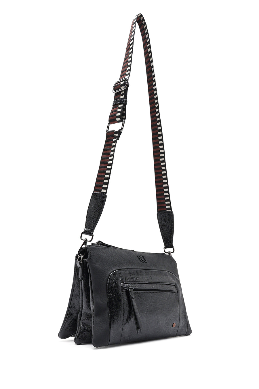Women's Black Long Strap Crossbody Bag