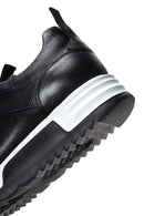 Men's Black Leather Thick Soled Sneaker | Derimod