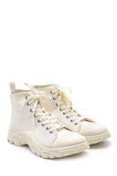 Women's White Lace-Up Boots | Derimod