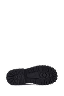 Women's Black Zippered Leather Boots | Derimod