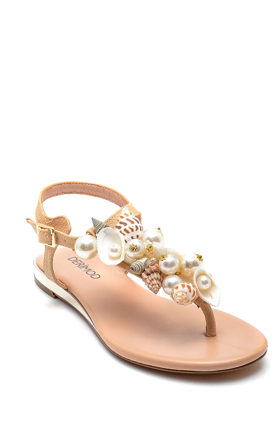 Women's Seashell Detailed Flip Flops Sandals