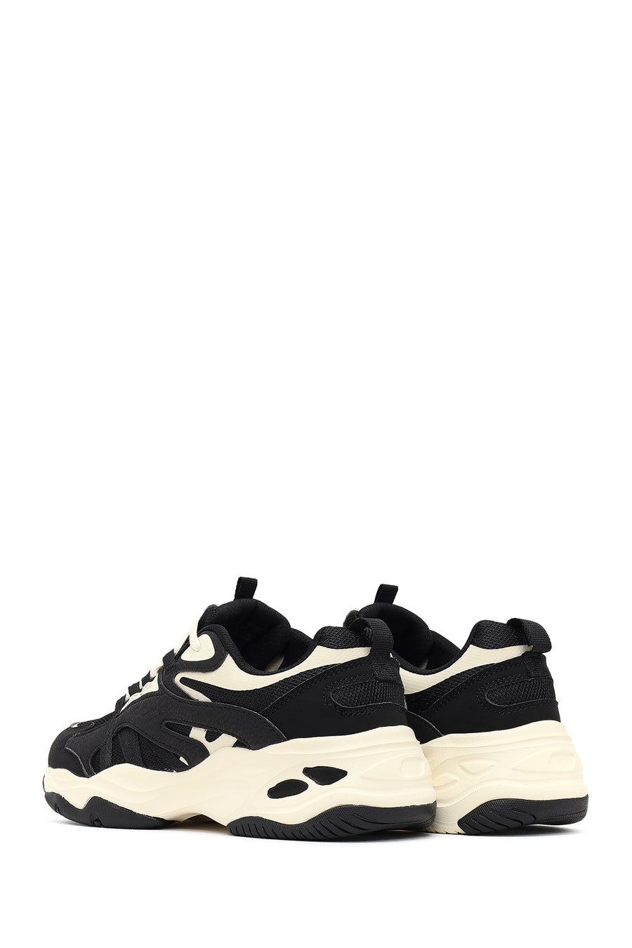 Kadın Siyah Bağcıklı Kalın Tabanlı Sneaker