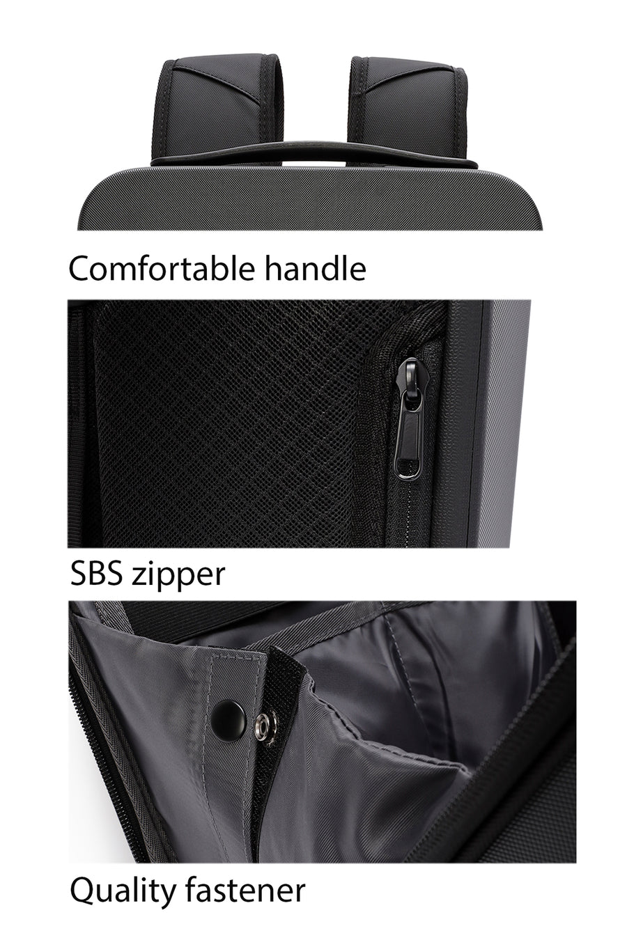 D-Pack Unisex Black Technological Backpack