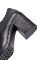 Woman Black Lace-Up Chunky Heeled Leather Masculine Shoes | Derimod