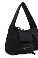 Women Black Long Strap Fabric Shoulder Bag | Derimod