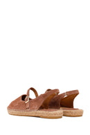 Woman Dark Powder Buckled Suede Espadrilles | Derimod