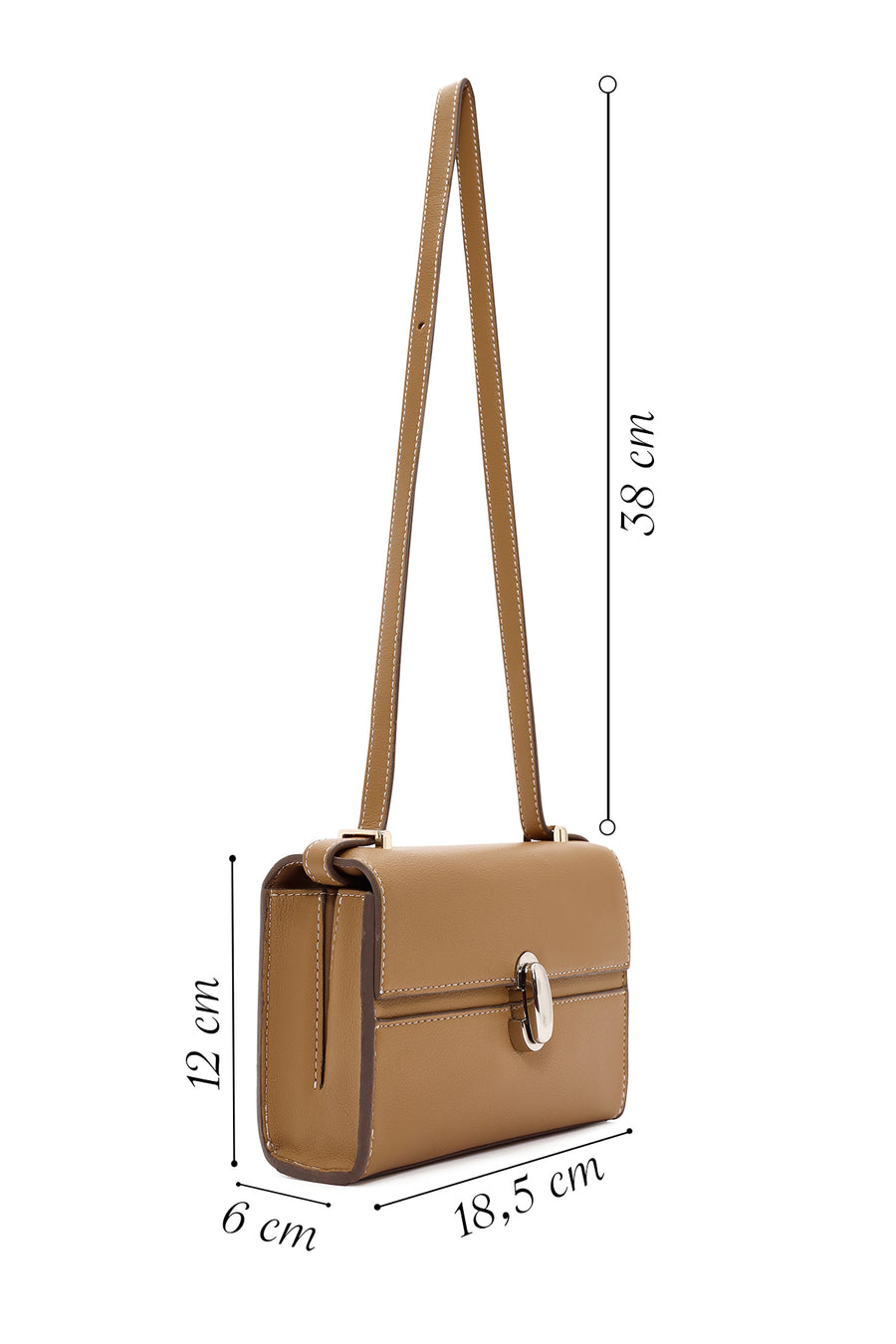 Women's Brown Long Strap Crossbody Bag