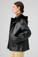 Gardena Women's Black Double-Sided Teddy Coat | Derimod