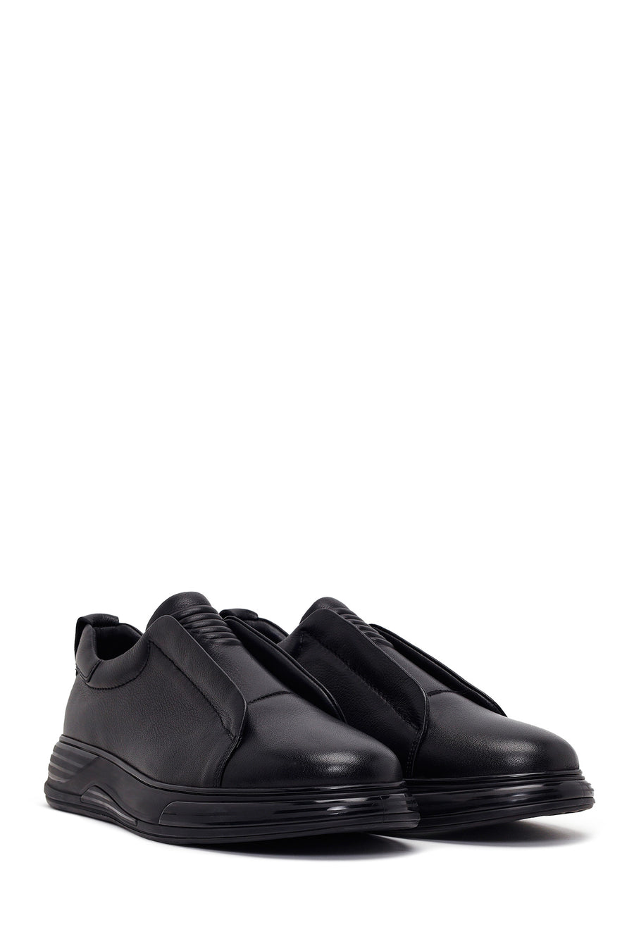 Erkek Siyah Deri Sneaker