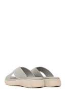 Woman Grey Thick-Soled Fabric Comfort Slippers | Derimod