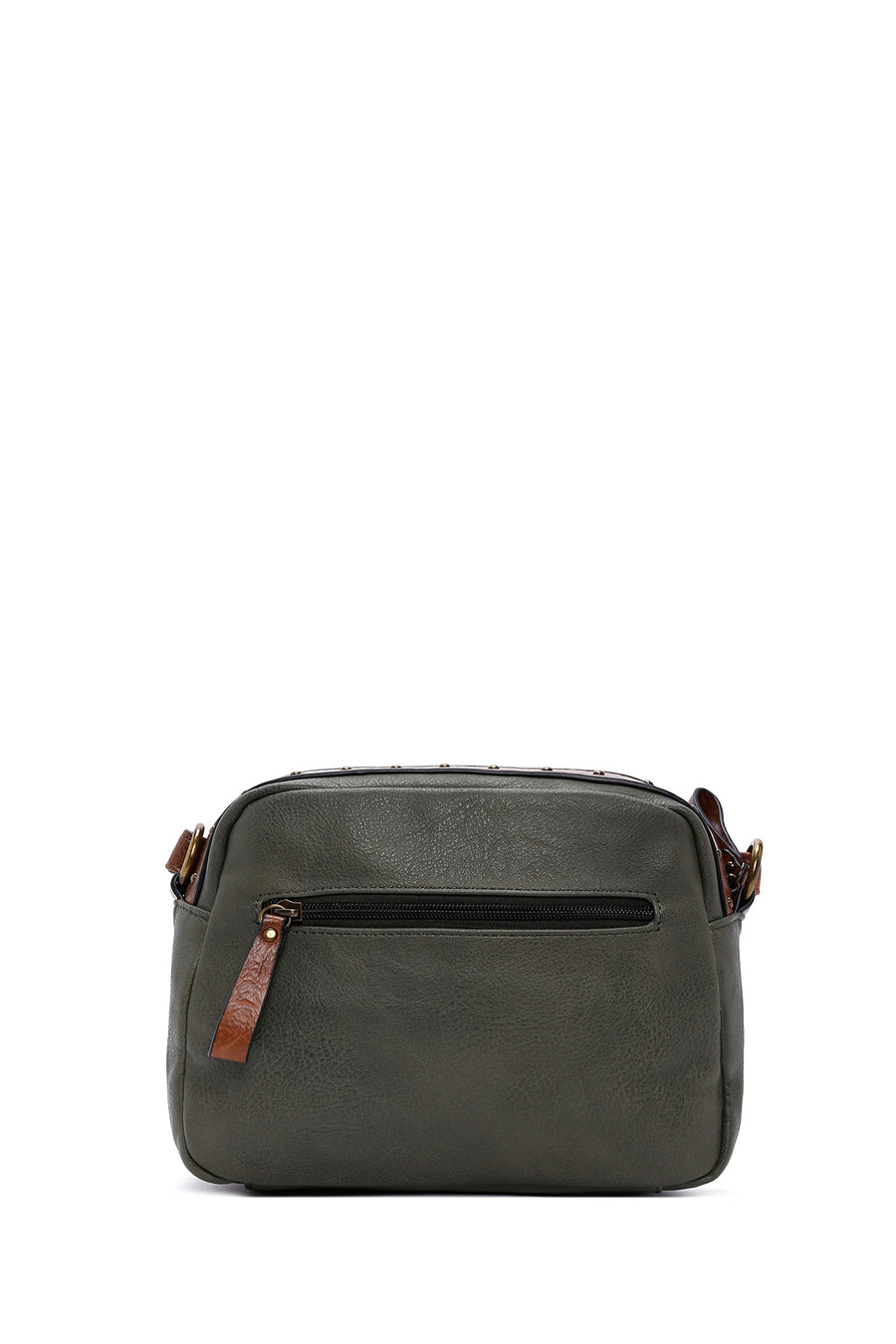 Woman Khaki Crossbody Bag with Long Strap