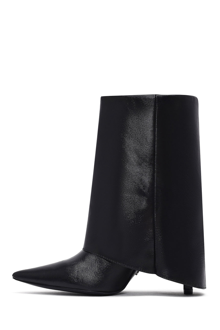 Woman Black Stiletto Heels Leather Boat