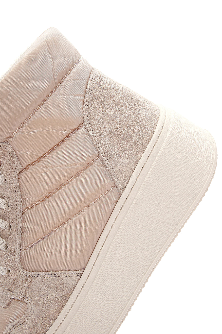 Women's Beige Thick Soled Leather Sneaker Boots