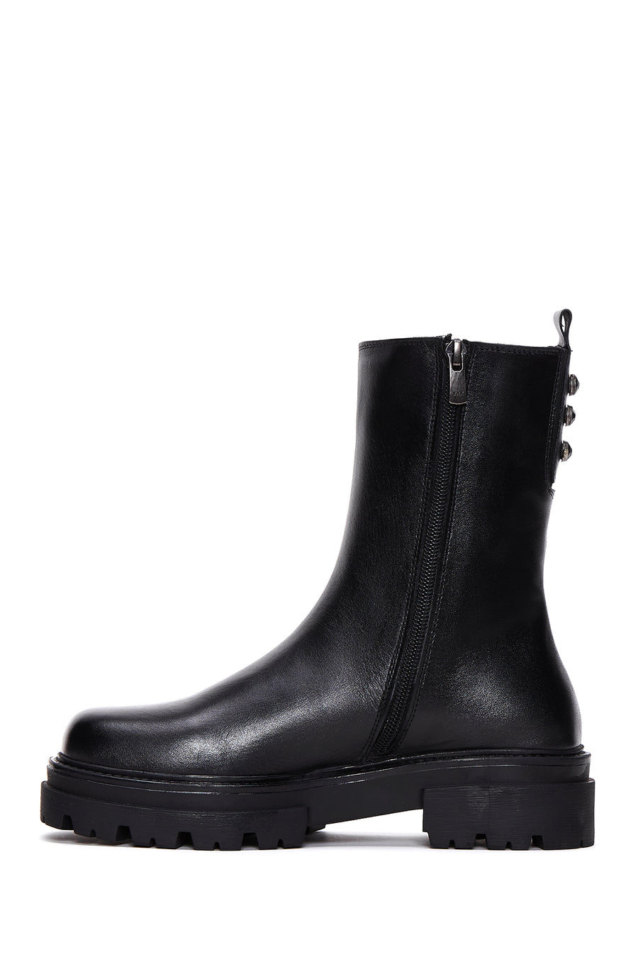 Women's Black Zipper Boots