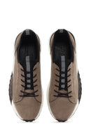 Men's Beige Thick Sole Lace Up Leather Casual Sneaker | Derimod