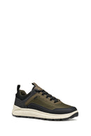 Geox Men Khaki U Spherica 4X4 B Abx A - Text+ Lace-Up Thick-Soled Fabric Sneaker | Derimod