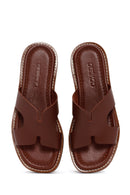 Women's Brown Leather Slippers | Derimod