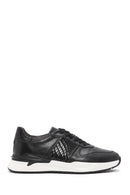 Men's Black Lace-Up Leather Casual Sneaker | Derimod