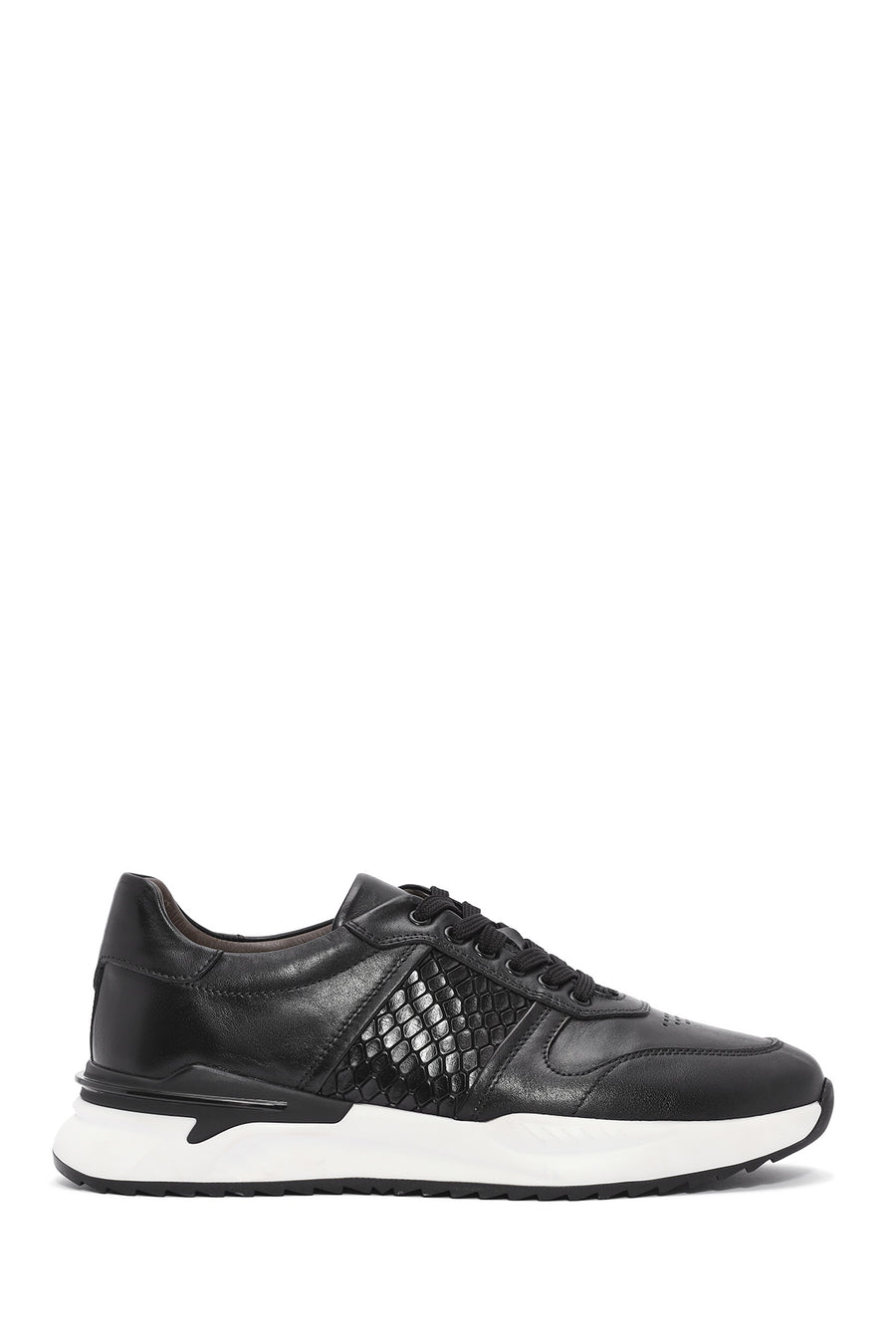 Men's Black Lace-Up Leather Casual Sneaker 25SFD603614 | Derimod