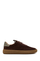 Women's Brown Suede Leather Sneaker | Derimod